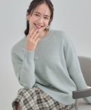 【洗える】キラキラ光るラメが上品　クルーネックニット