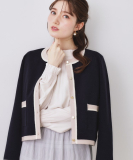 "【通勤・着映え】配色 総針カーディ"