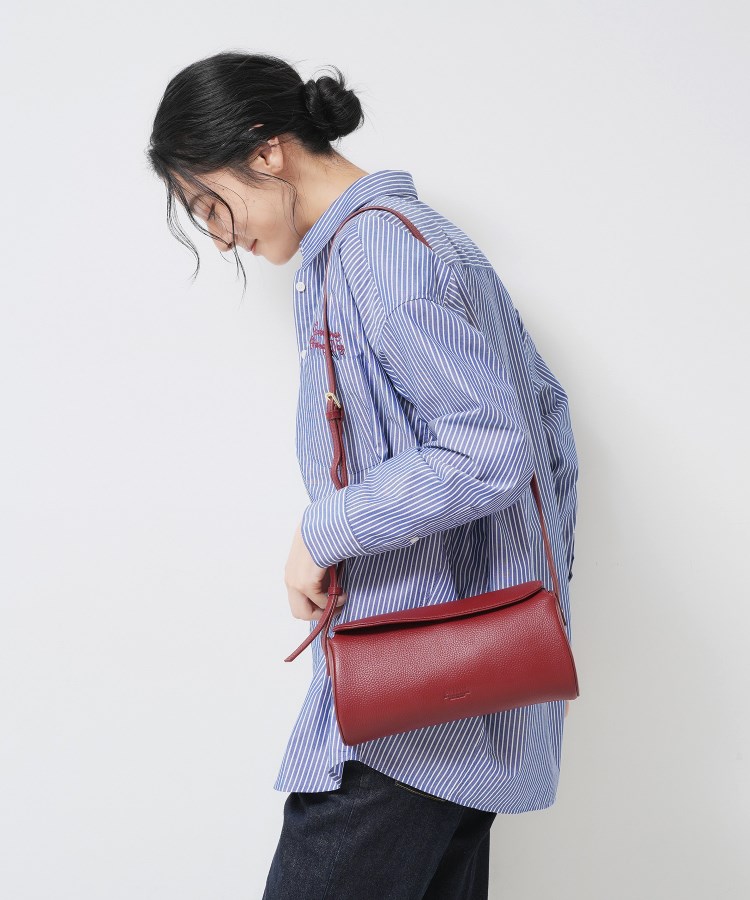 【軽量】本革バレル型ショルダーバッグ