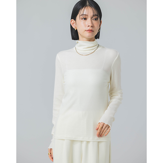 [Dignite collier]【洗える】 カシミヤ混ソフトリブタートル