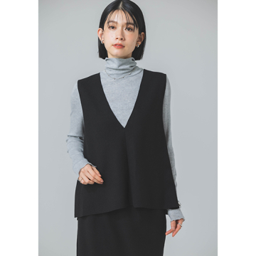 "[Dignite collier]【洗える】 【セットアップ】 ウーリージャージジレ"