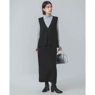 [Dignite collier]【洗える】 【セットアップ】 ウーリージャージスカート