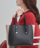 【軽量】ハンドル金具配色トートバッグ