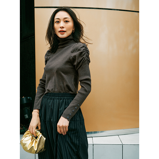 [BLANC]タートルネックニット