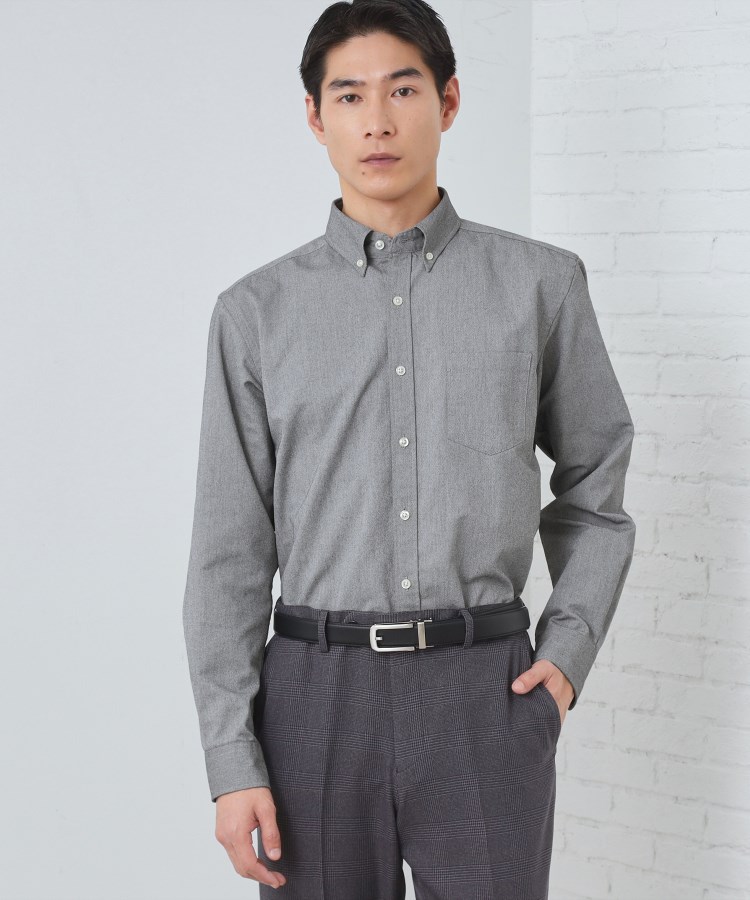 【ON/OFF兼用】シャンブレー オックスシャツ 洗濯機OK / 吸水速乾 / 汗じみ防止