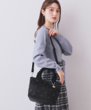 持ち手フリルビジューミドルトートバッグ【2WAY】