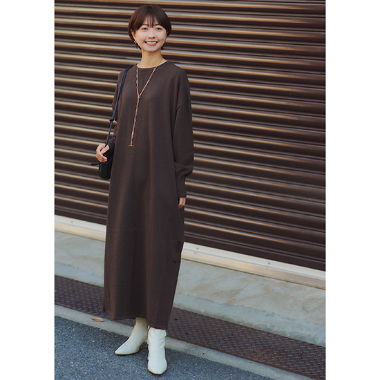 [SUGAR ROSE]リラックスニットドレス