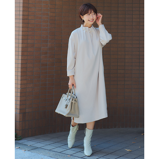 [PICCIN PERLA]衿ビックパールワンピース