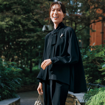 [ALEGRE]ダブルクロスボウタイブラウス