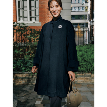 [ALEGRE]ストレッチポンチノーカラーコート