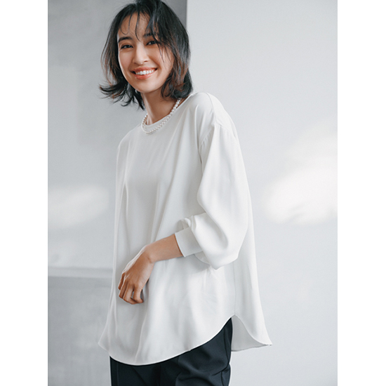 [Emma Taylor]バックジップロングスリーブTブラウス