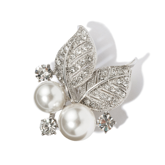 [VERY STORE セレクション]ダブルパールリーフブローチ