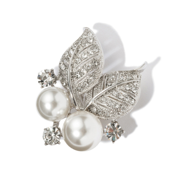 [VERY STORE セレクション]ダブルパールリーフブローチ