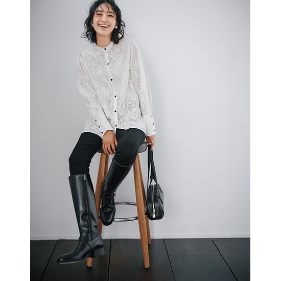 [mare]レースドッキングブラウス