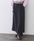 ボーダーリブ使いナロースカート【洗濯機OK】