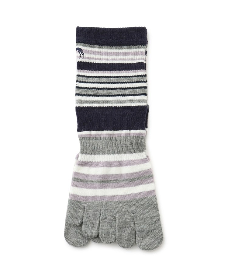 5本指ボーダーウォームソックス