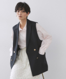 金ボタンダブルブレストテーラードジレ／セットアップ対応【洗える】