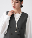 "マルチウェイ フェイクパールY字ネックレス"