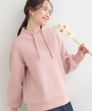 なめらかタッチダンボール フード風デザイン ニュアンス衿トップス