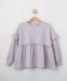 【100-150cm】ラメ裏毛ペプラムトップス