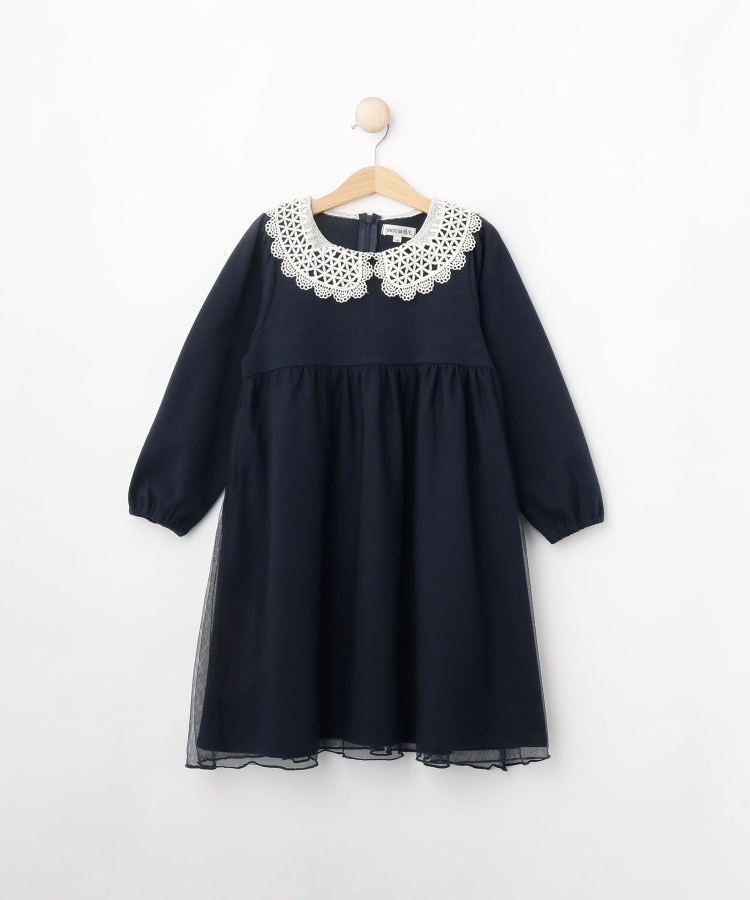 【110-140cm/プチセレ】チュールドッキングワンピース