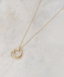 "メタル×ビジュー3連リング ネックレス"