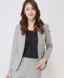 【手洗い可／日本製／スーツ可】美シルエットのカラーレスジャケット