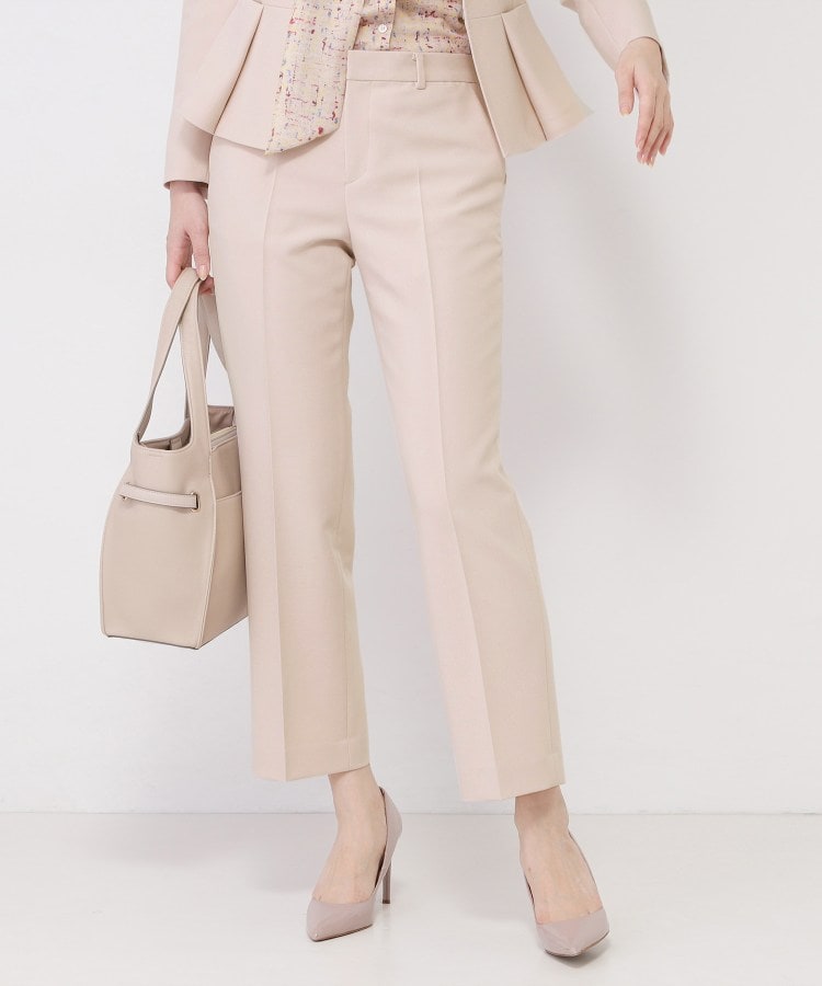 【手洗い可／日本製／スーツ可】センタープレス入りストレートパンツ