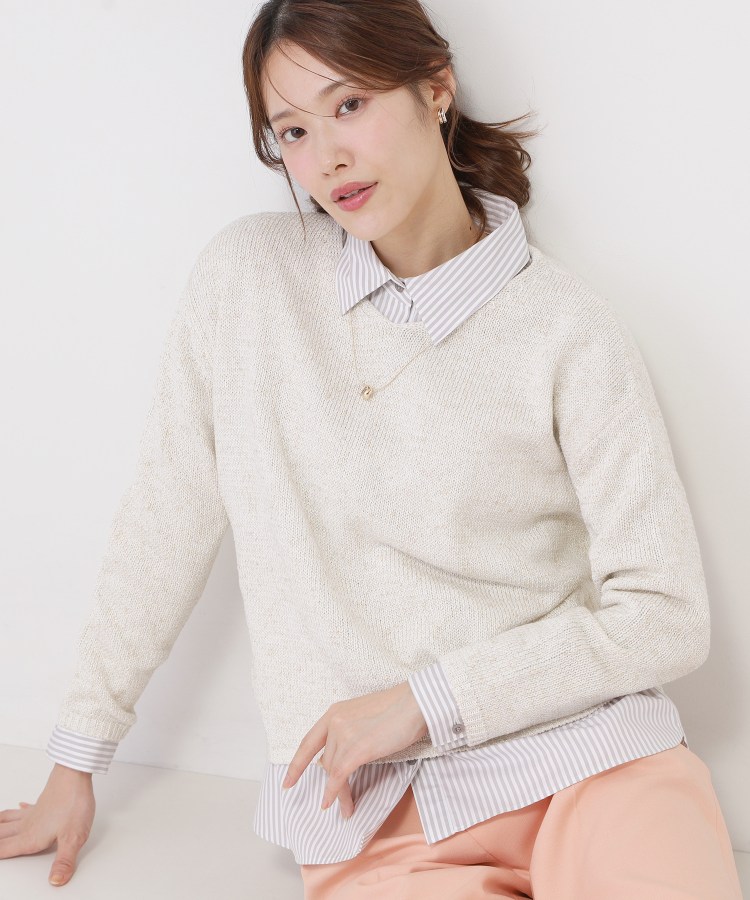 【手洗い可／日本製／重ね着にもおすすめ】きれいめブロード素材シャツ