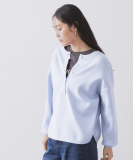 ヘンリーネックニット／前後2WAY【洗濯機OK】