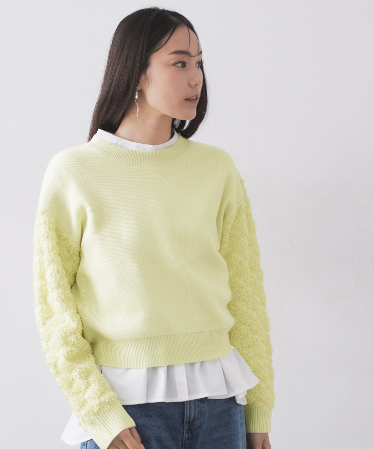 ループヤーンスリーブニット【洗濯機OK】