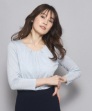 【洗える／日本製／ラメ入り】上品ラウンドネックプルオーバー