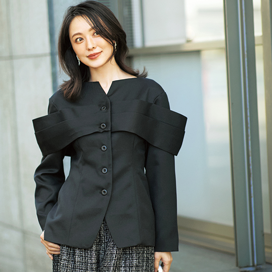 [CENKA]レイヤードショルダージャケット