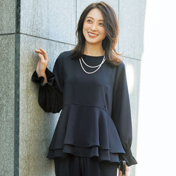 [ALEA]ダブルクロスティアードブラウス