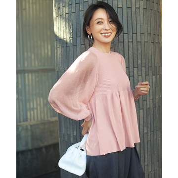 "[TORRAZZO DONNA]ペプラムニットブラウス"