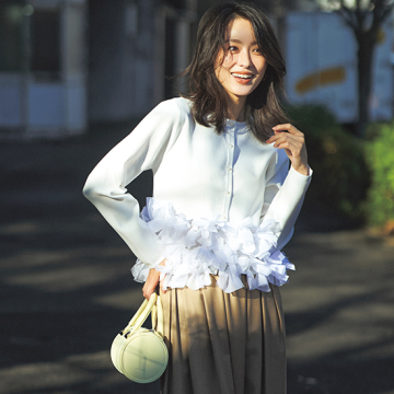 [Mewl]裾チュールカーディガン