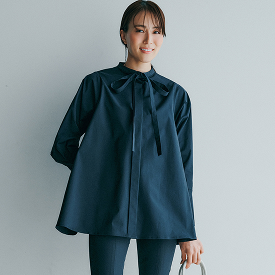 [mare]スリムタイフレアブラウス