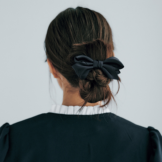 [BLANC]リボンバレッタ