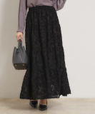 ティアードフラワーモチーフロングスカート