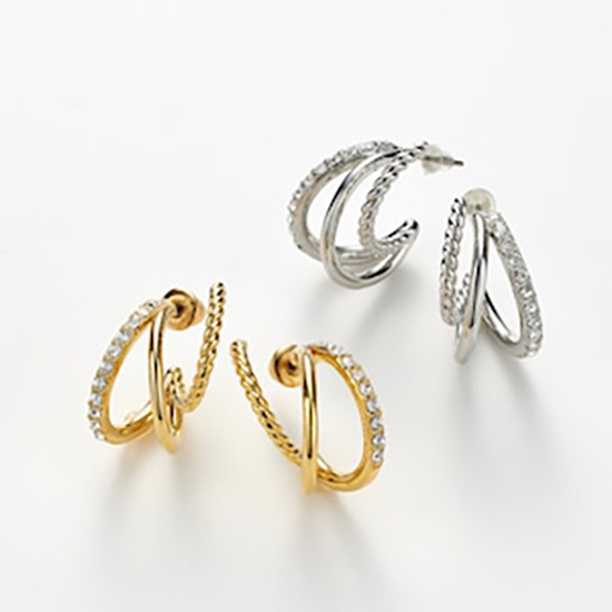 [LATUA STELLA]Luxalina 3連ピアス