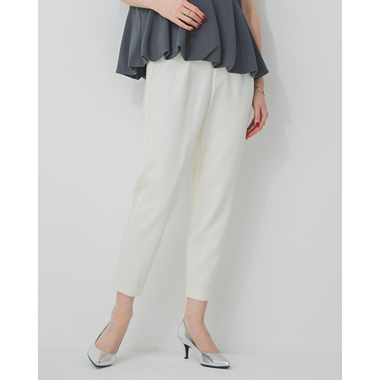 [ma couleur]【洗える・透け防止・UVカット・ストレッチ・美脚】ダブルクロスクロップドコンパクトパンツ