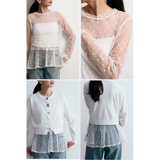[SUGAR ROSE]ドットチュールチュニック