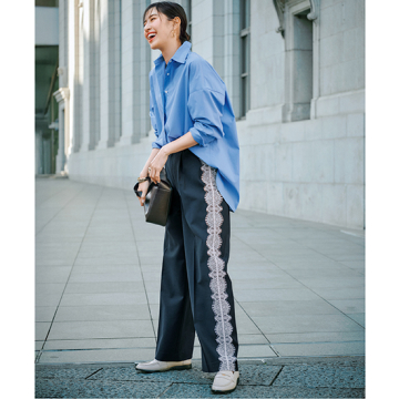 [anuans]レーストリムタックパンツ