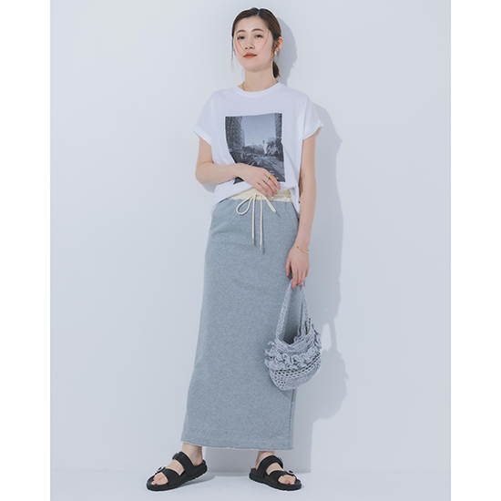 [Limue]【洗える】スエットジップスカート