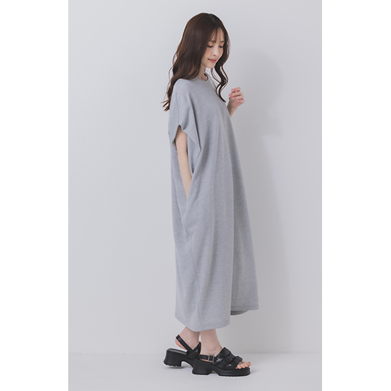 [mizuiro ind]【ウォッシャブル】フリースノースリーブロングワンピース