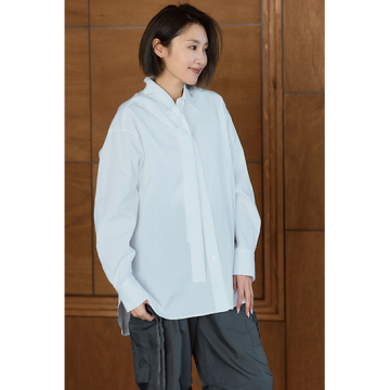 [Priority]タイ付きブラウス