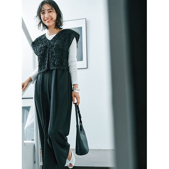 [ALEGRE]レースボレロオールインワン