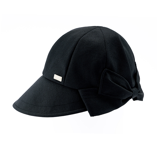 [BICHERIE.]つば広バックリボン ジョッキーキャスケット