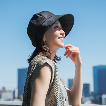 [BICHERIE.]つば広バックリボン ジョッキーキャスケット