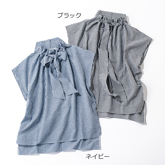 [SPANNE]ギンガムチェックブラウス